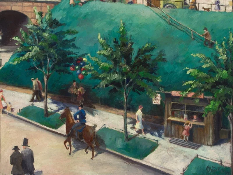 1888-Otto Nückel - Paesaggio urbano con chiosco